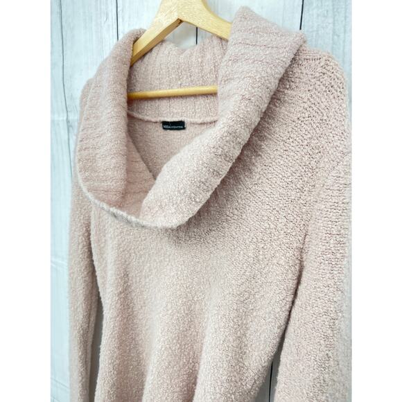MODA International (L) Pink Boucle Knit WOOL Blend Cowl Neck Sweater - Picture 3 of 7